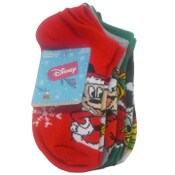 Wholesale - 5pk MICKEY MOUSE MERRY MERRY NS SOCKS SIZE 4-6, UPC: 193159222444